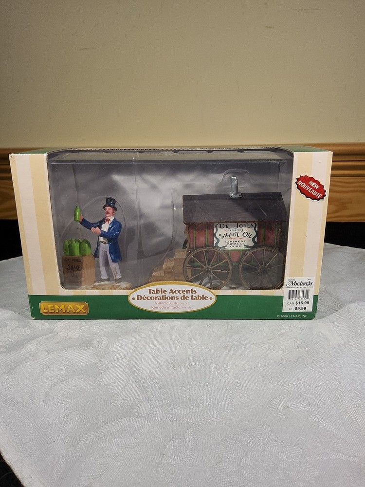 Lemax Carnival Miracle Cure Snake Oil Set Retired 2006 Christmas Table Accent-image