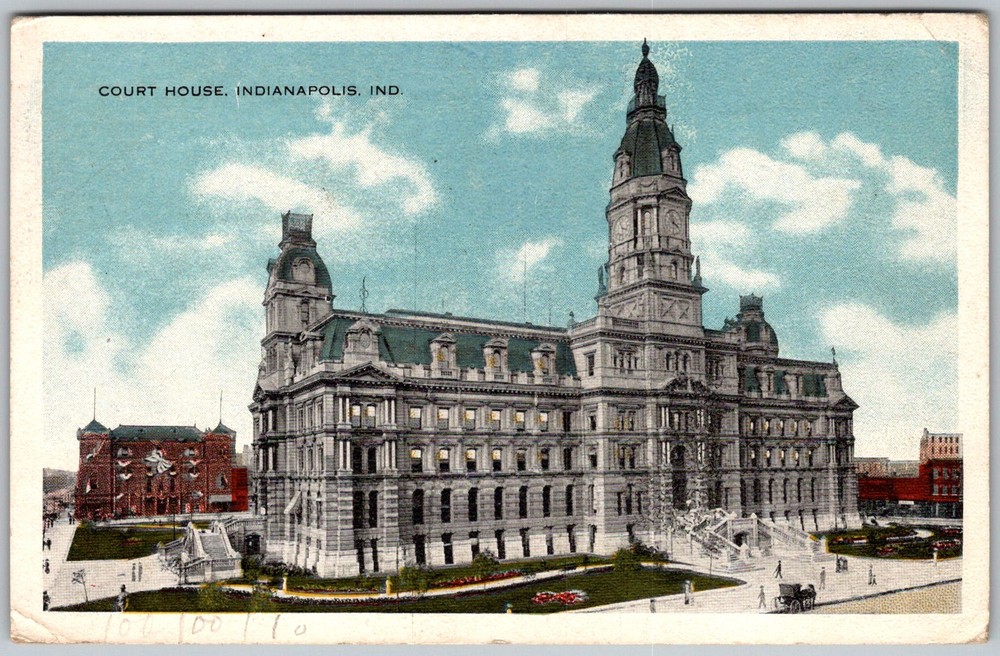Antique Postcard Court House Indianapolis, 1910s