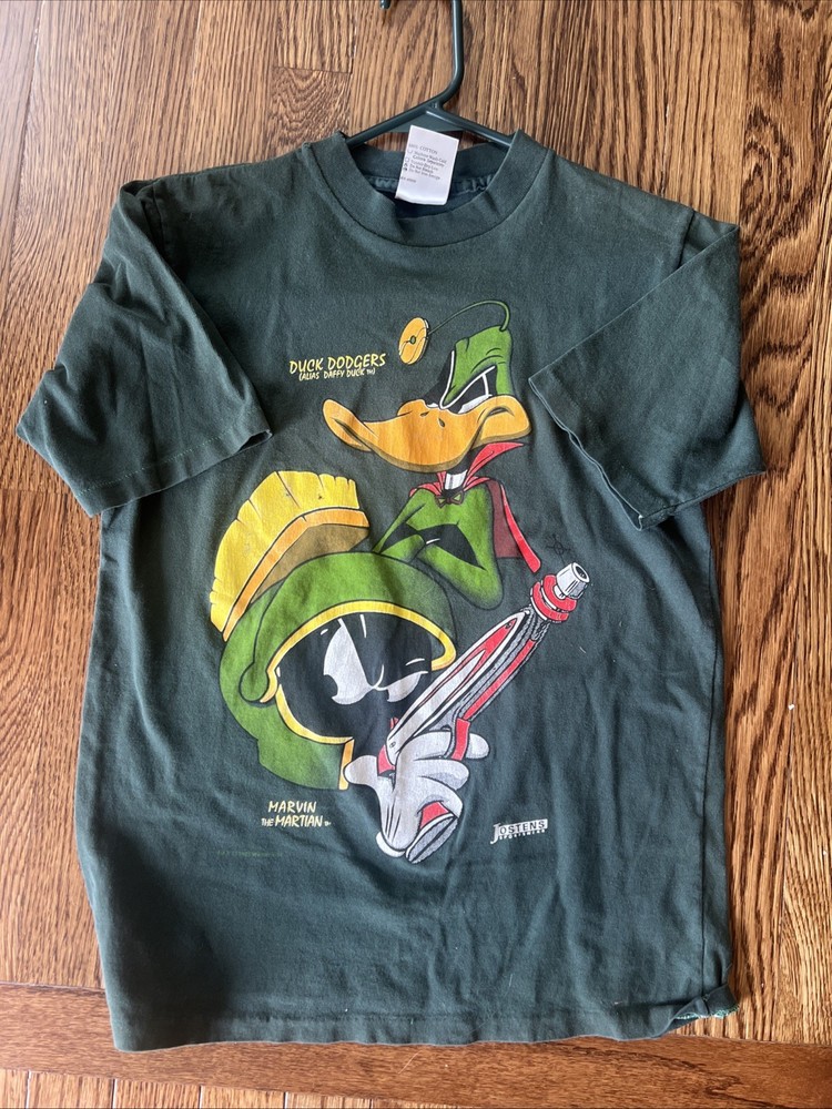 Vintage Marvin the Martian Duck Dodgers T Shirt Kids L Looney Tunes Jostens 1993