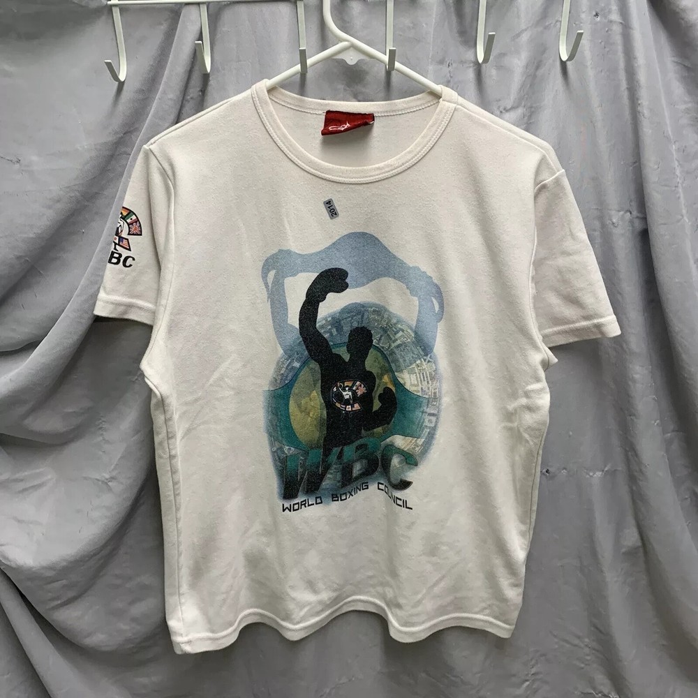 World Boxing Council Shirt Adult Large White Short Sleeve Graphic Print 90s Mens