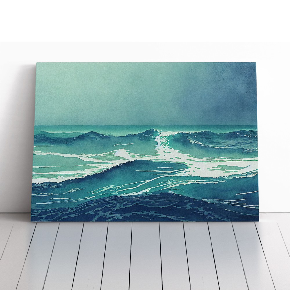 Watercolour Ocean Vol.3 Canvas Wall Art Print Framed Picture Decor Living Room