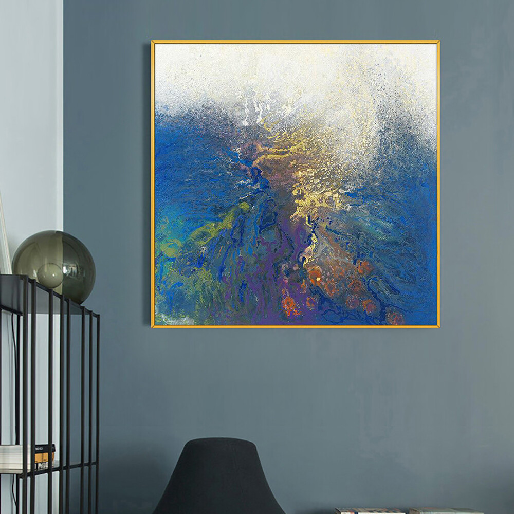 Hand Painted Abstract Oil Painting Colorful Landscape Wall Art Pictures Canvas