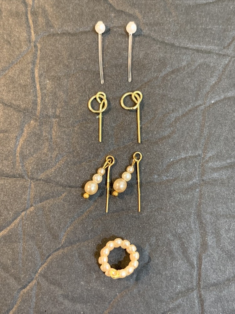 Vintage Barbie Reproduction Fashion Jewelry - Set Of 3 Earrings Plus 1 Bracelet