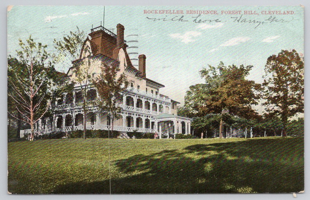 1906 Rockefeller Residence Forest Hill Cleveland OH Postcard Posted
