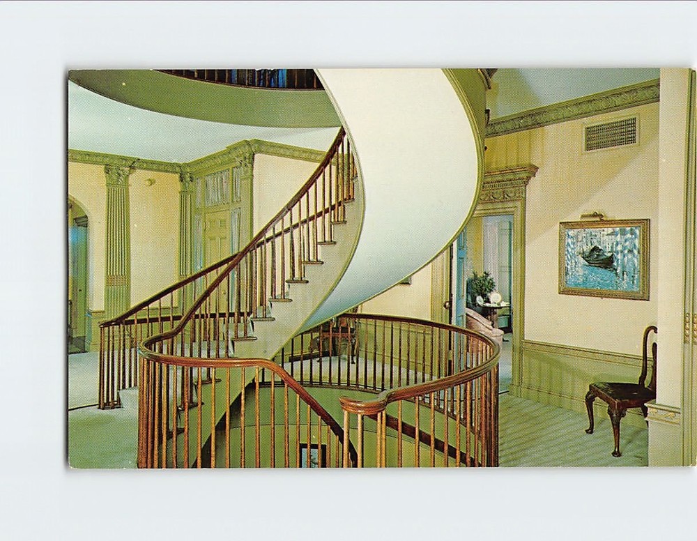 Postcard Spiral Staircase Electra Havemeyer Webb Memorial Shelburne Vermont USA