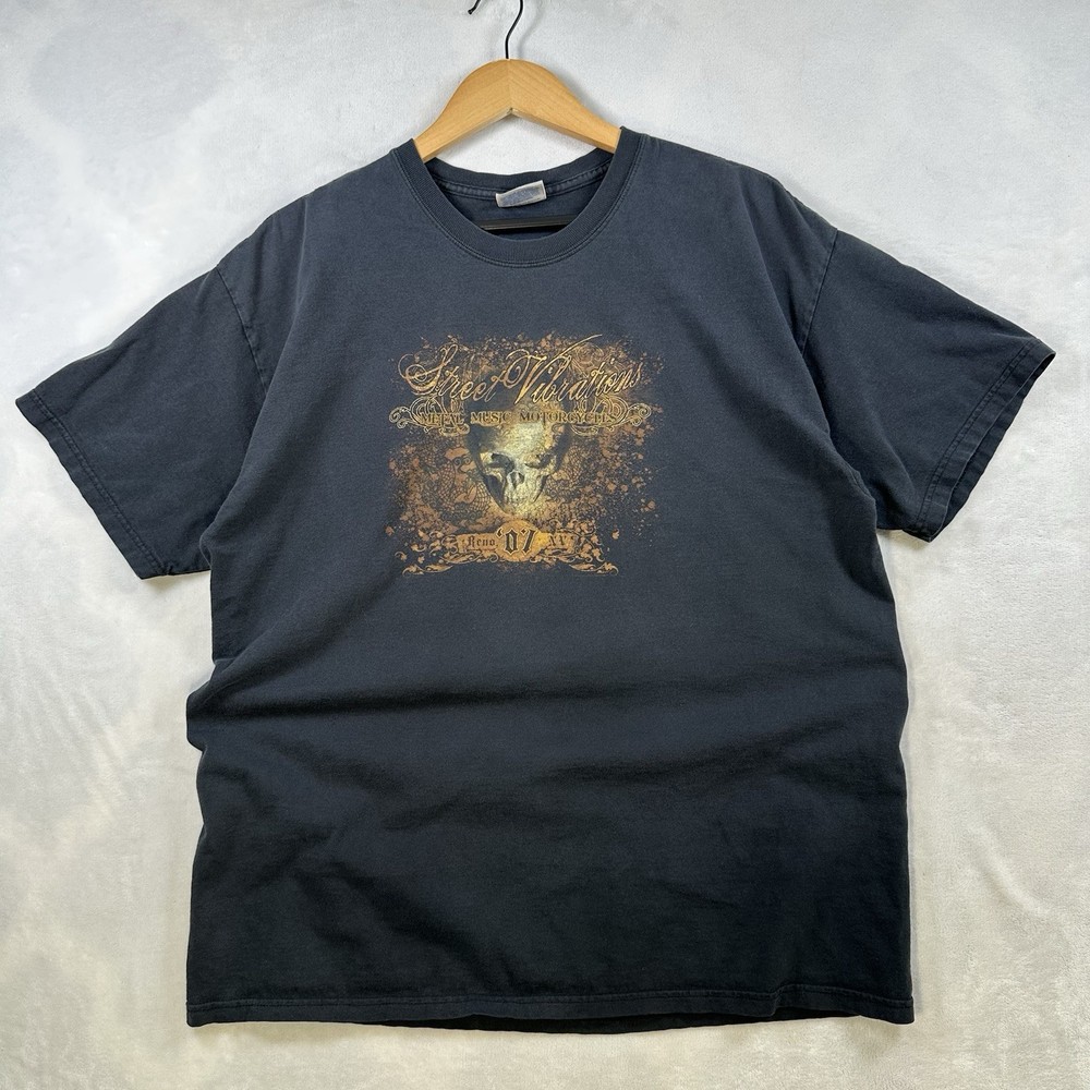 Vintage Y2K Metal Music Motorcycle Street Vibrations Shirt Size XL