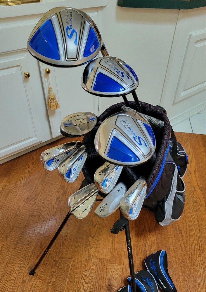 Adams Speedline Complete Golf Set with Driver, 3W, 5W, 5H, Irons 6-9, SW, Putter & Bag  