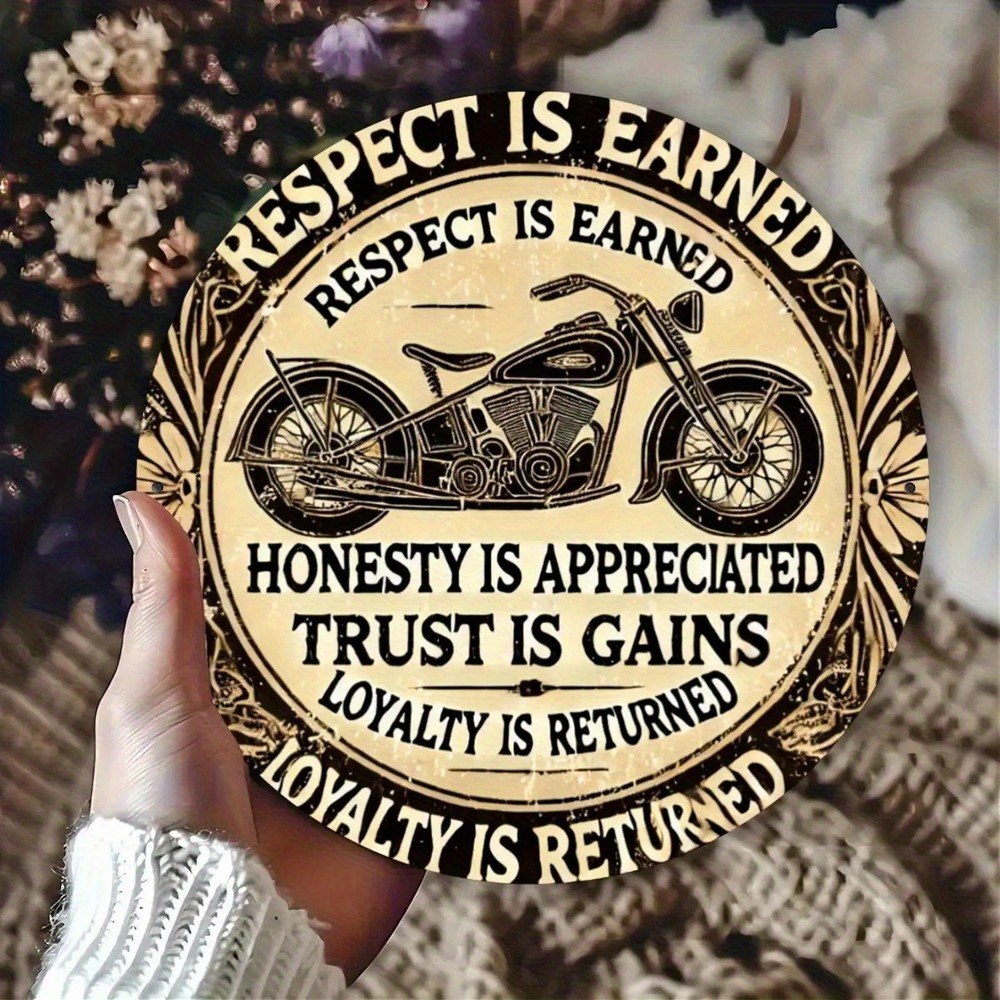 Vintage Motorcycle Humorous Quotes Round 787Inch Aluminum Garage Sign