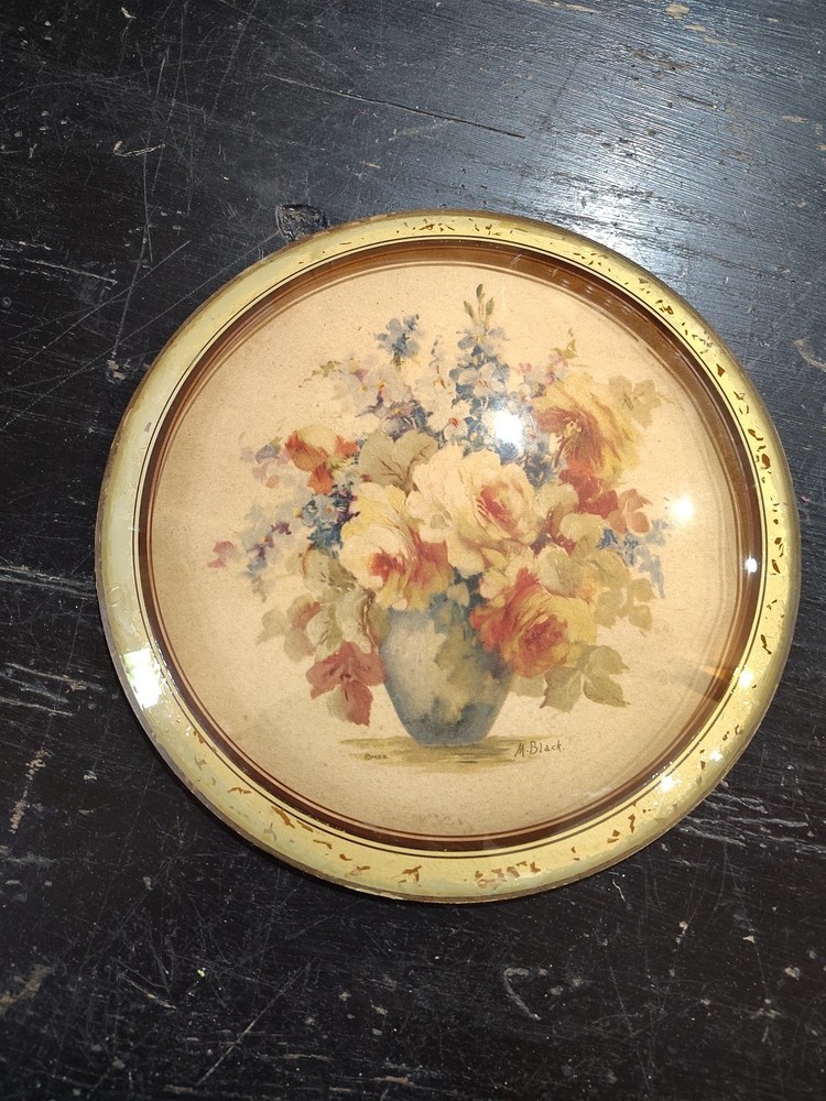 Vintage Peter Watson Art Studio Hand Made Convex Bubble Glass Flower Vase Signed