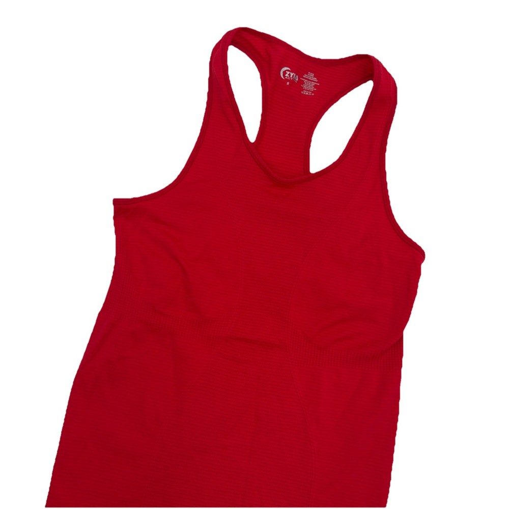 Zyia Copper Charged Racerback Seamless Tank Top Red Ribbed Women’s Size Small