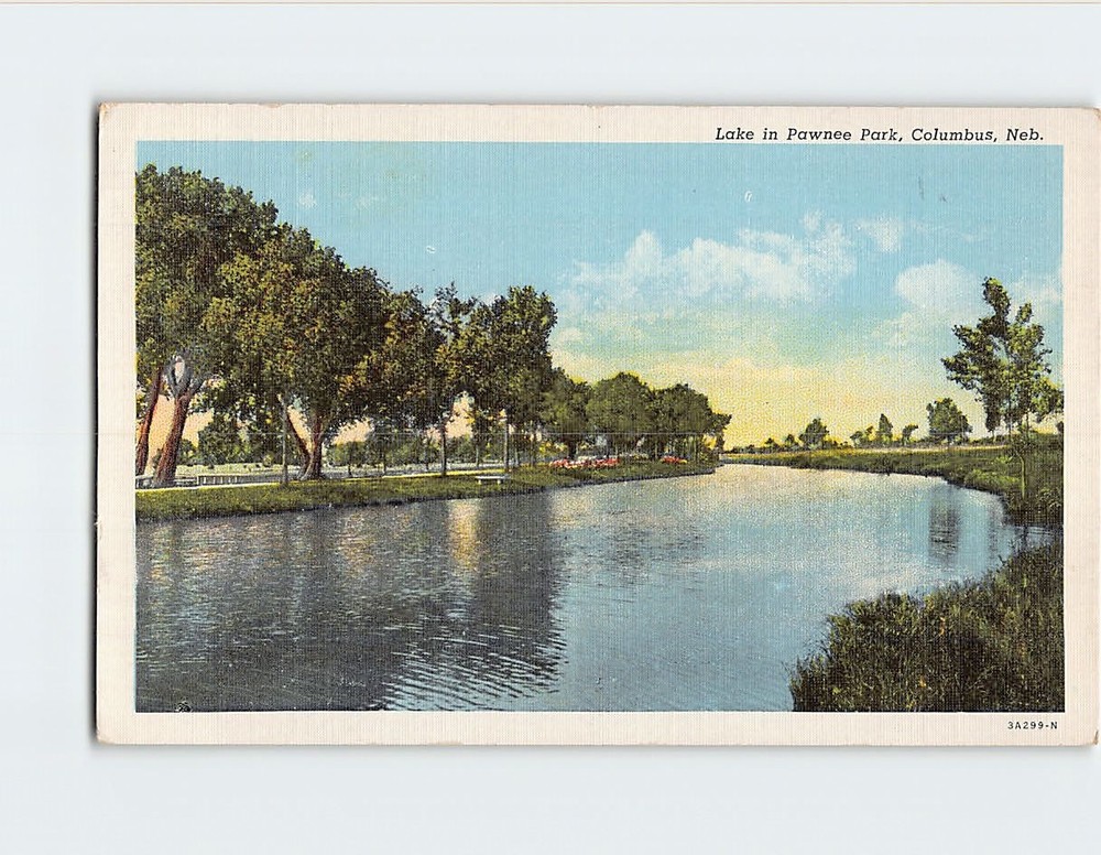 Postcard Lake in Pawnee Park Columbus Nebraska USA