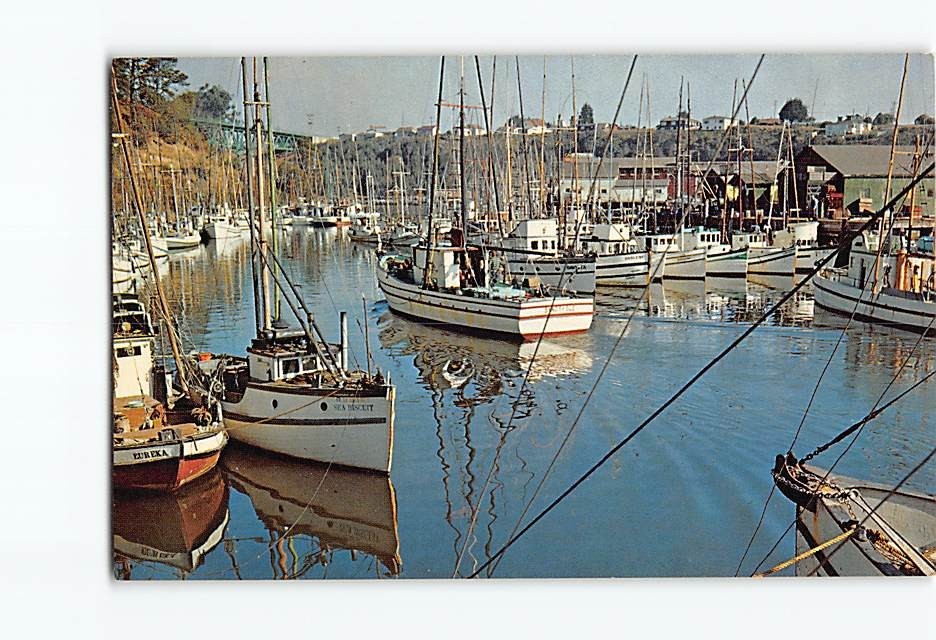 Postcard Fishing Boats In Noyo Harbor At Fort Bragg California USA