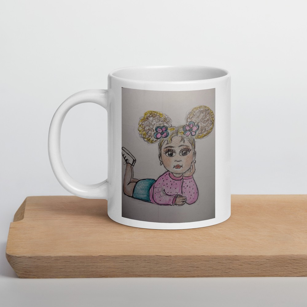 White glossy mug