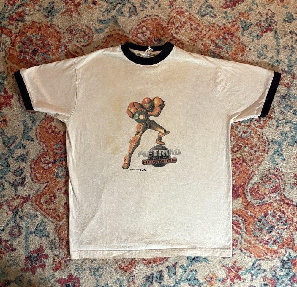 Vintage Nintendo Ds Metroid Prime Hunters Promo T-Shirt Distressed
