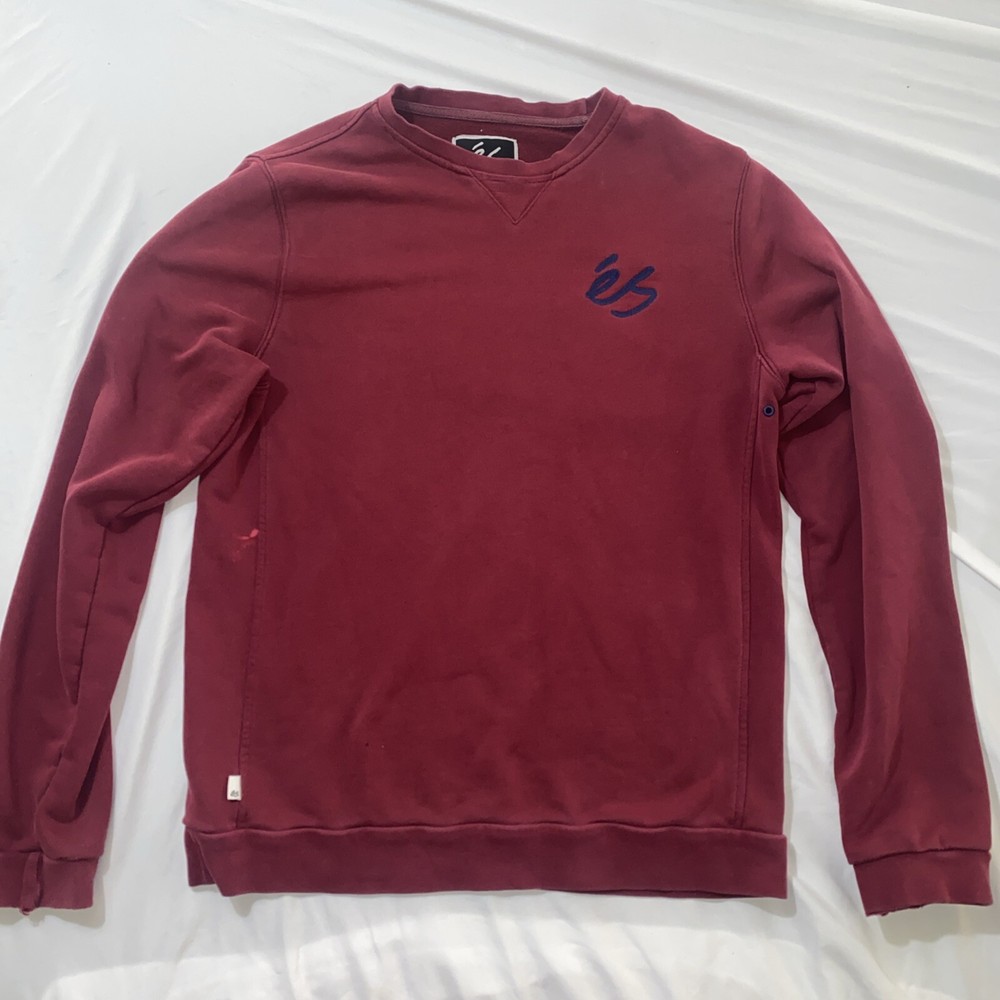 VTG Y2K ES SKATBOARDING CREWNECK SWEATSHIRT SKATE RED Large  Victory Fleece