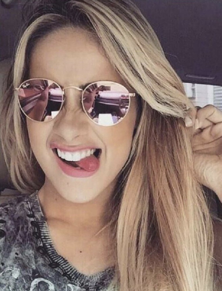 RayBan RB3447 Round Classic Sunglasses Flash Mirror Lens Unisex Free Shipping