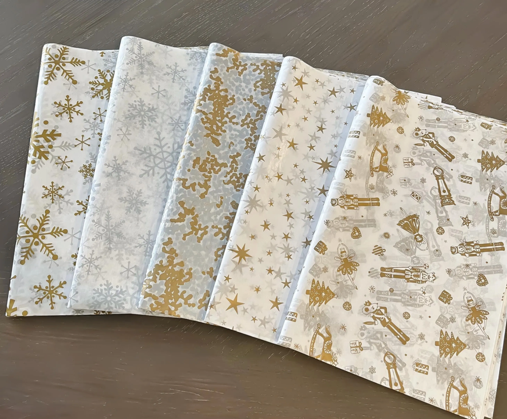 WINTER METALLICS Tissue Paper Assortment Choose Size & Package Amount