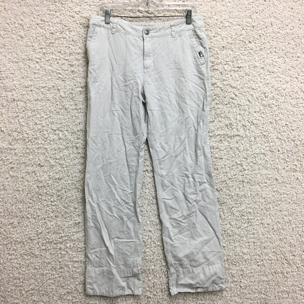 North Face Gray Chino Linen Pants for Women with Pockets Straight Leg Outdoor