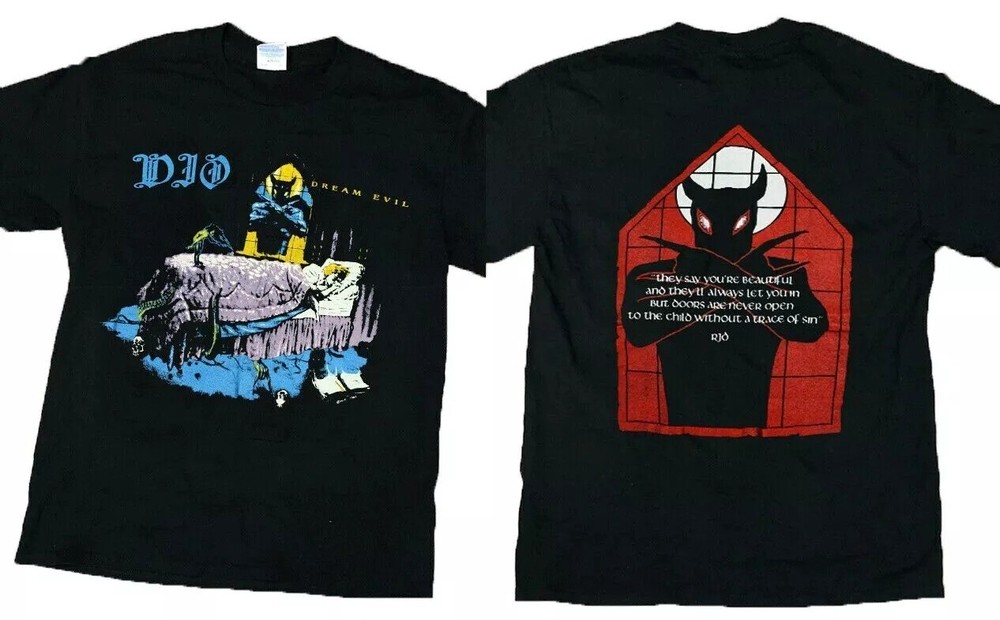 Dio Dream Evil Tour 1987 Tour Concert T-Shirt Ronnie James Band Metal 2
