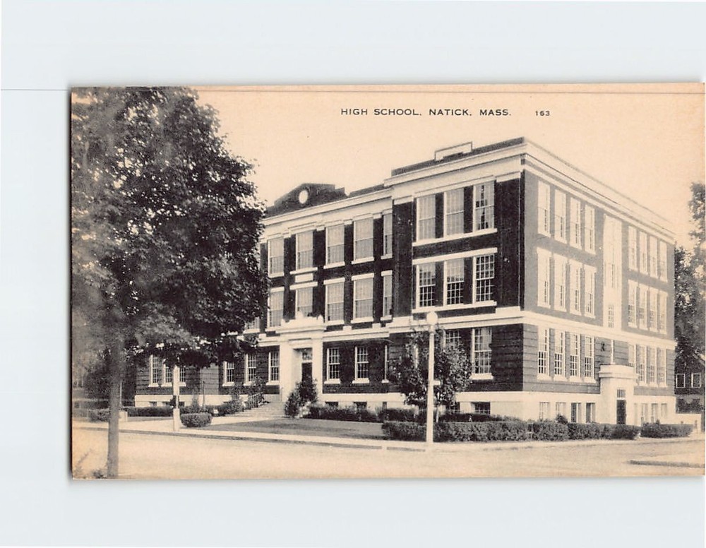 Postcard High School Natick Massachusetts USA