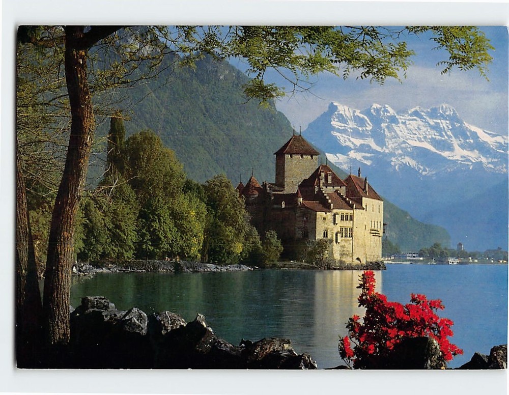 Postcard Chillon Castle Veytaux Switzerland