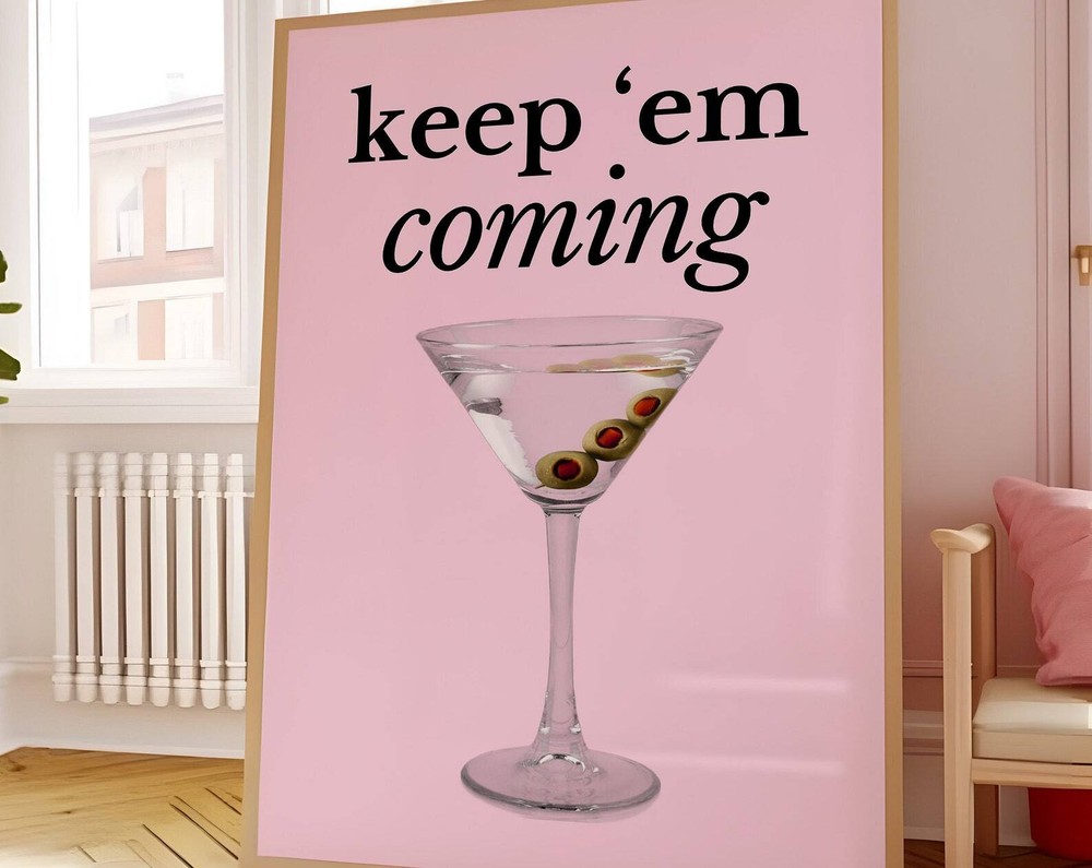 Keep Em Coming Wall Art Print Retro Vintage Aesthetic Wall Art Print Wall Decor