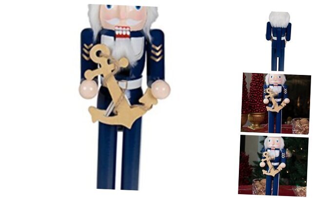 15 Inch Traditional Wooden Nutcracker, Festive Christmas Décor for Sailor