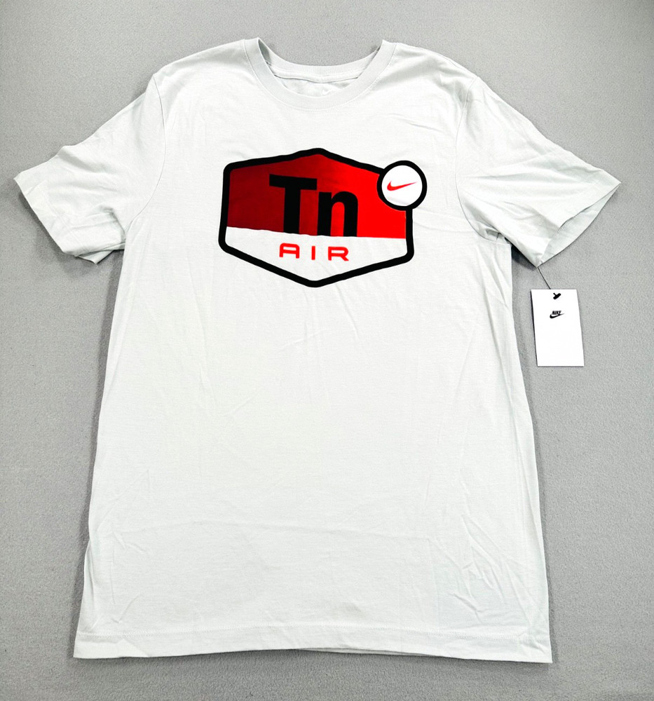 Nike TN Air Graphic T Shirt Mens Small Photon Dust Gray Red Black NWT