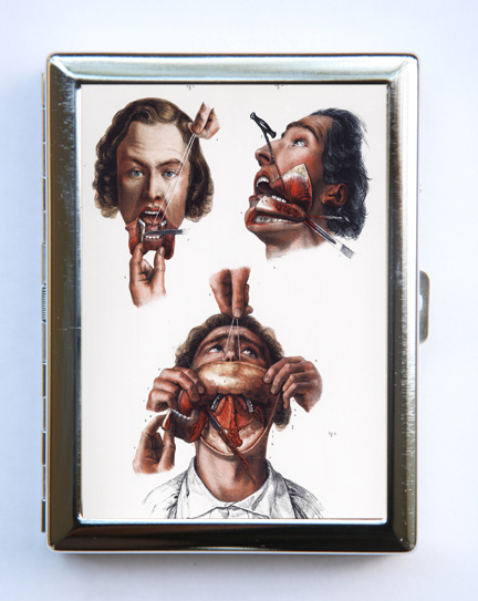 Victorian Surgery Cigarette Case Wallet Business Card Holder gothic anatomy