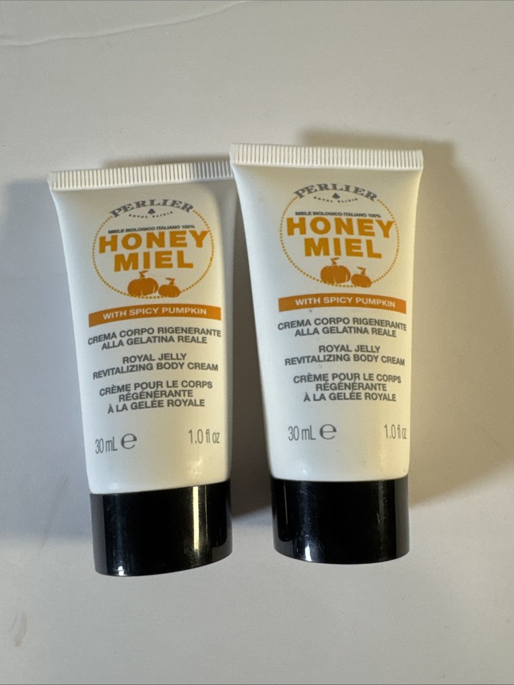 2PK Perlier Honey Miel with Spicy Pumpkin Hand Cream 1.0 Oz Each