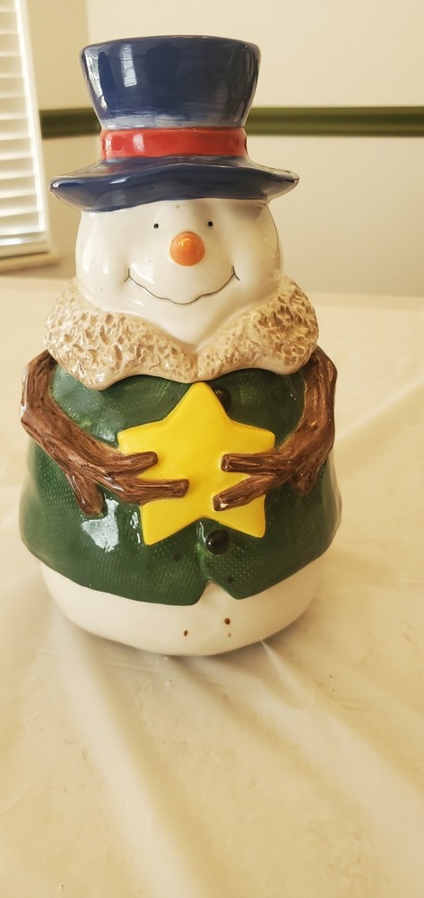 St Nicholas Square Cookie Jar Snowman