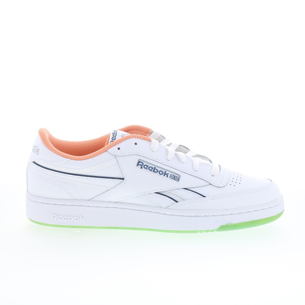 Reebok Club C Revenge Mens White Leather Lace Up Lifestyle Sneakers Shoes