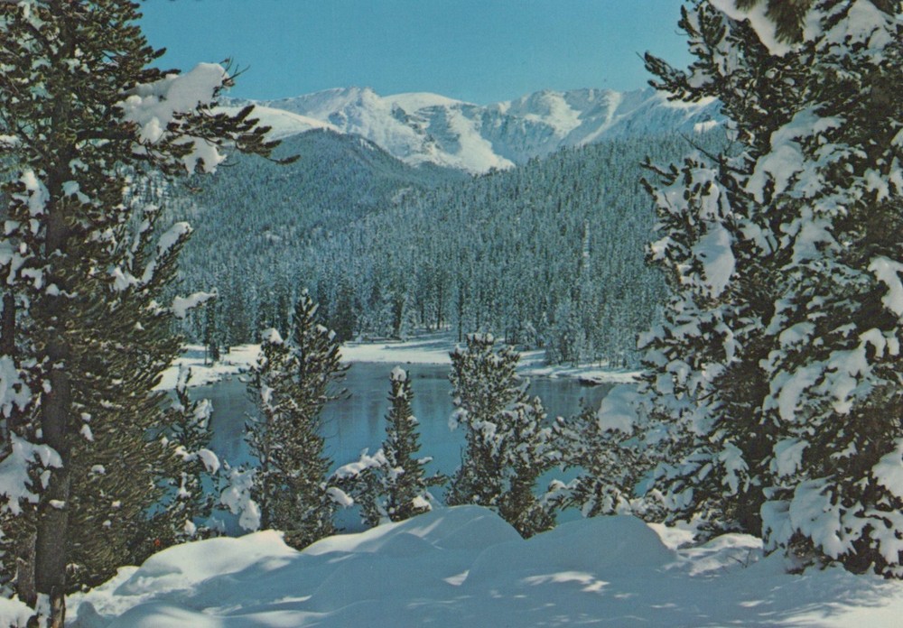 Mount Evans Echo Lake In Winter Denver Mountain Parks Colorado 4x6 Postcard