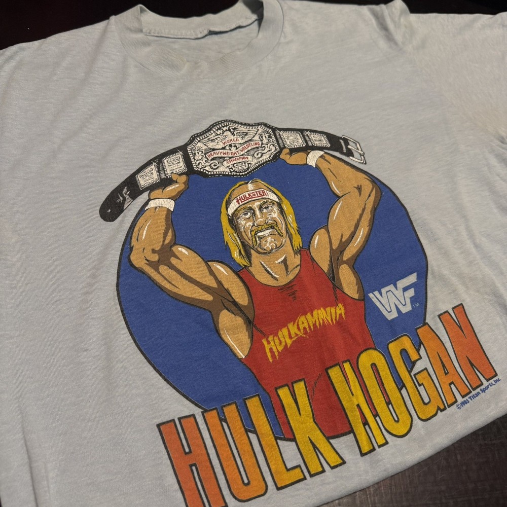 Vintage 1985 WWF HULK HOGAN Shirt SZ LARGE WWE Single Stitch USA Stranger Things