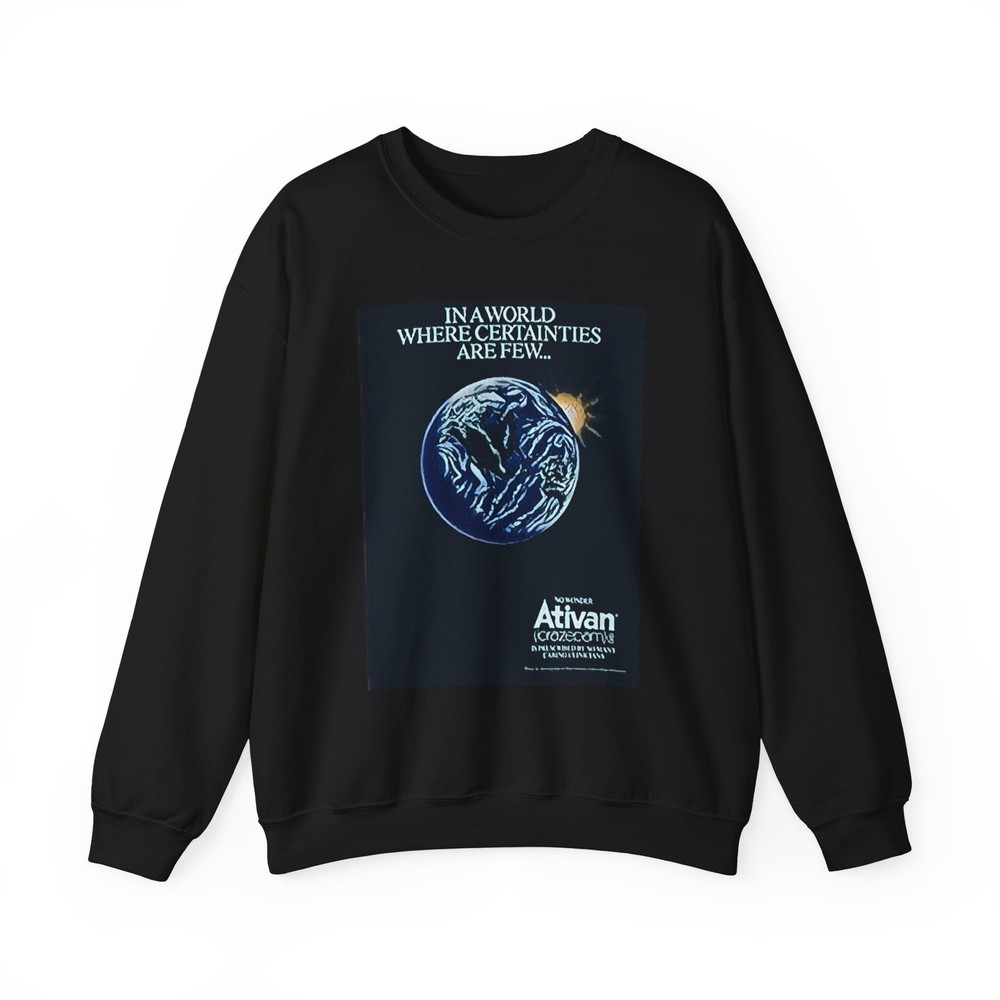 Ativan Retro Ad Art Graphic Print LS Unisex Heavy Blend™ Crewneck Sweatshirt