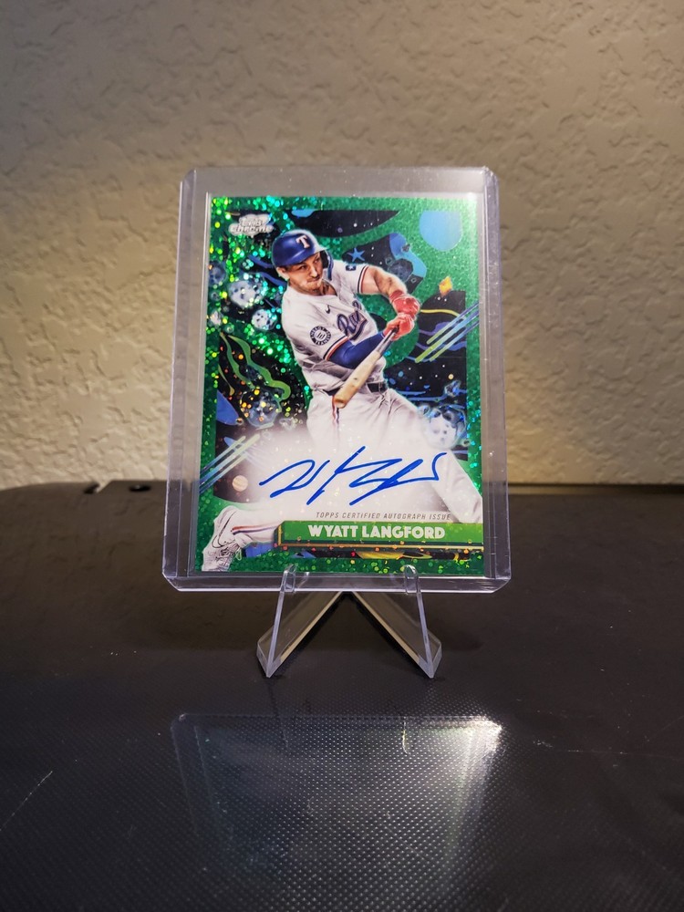 Wyatt Langford Green Space Dust /75 Auto - Topps Cosmic Chrome