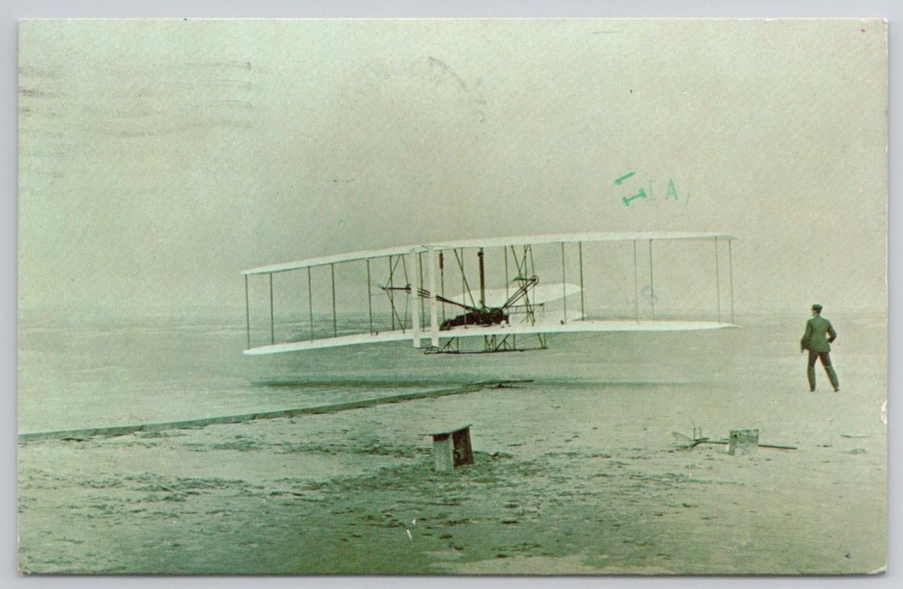 1980 Postcard Wright Brothers First Flight Kill Devil Hills NC 1903 Plane