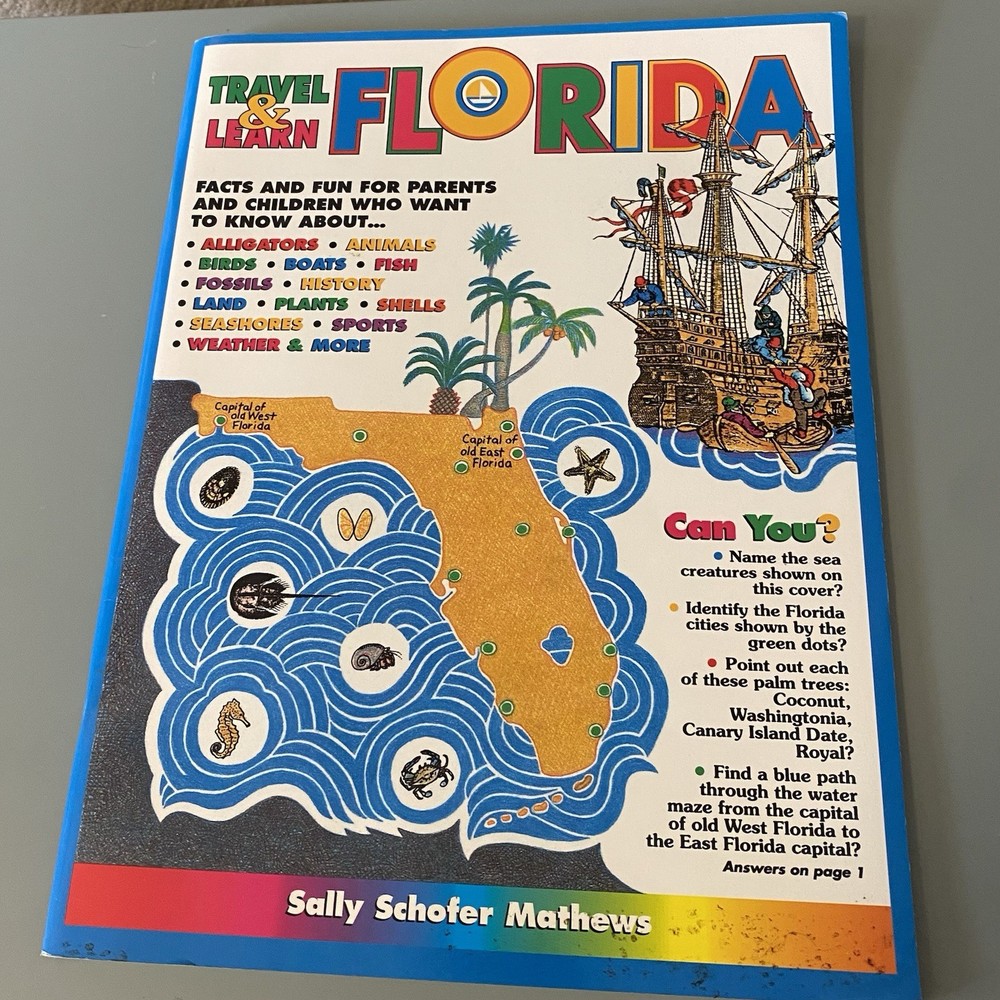 Travel and Learn Florida by Sally S. Mathews (1991, Trade Paperback)