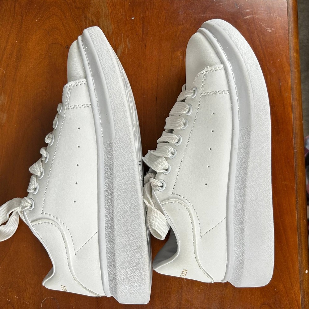 Alexander McQueen White Leather Sneakers Shoes  Size US-6 EU-36 (Without Box)