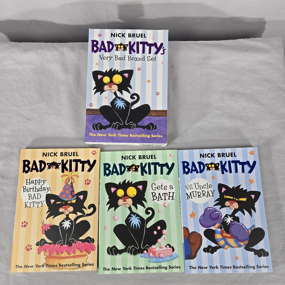 Bad Kitty's Very Bad Boxed Set 3 Books Nick Bruel Complete Very Good