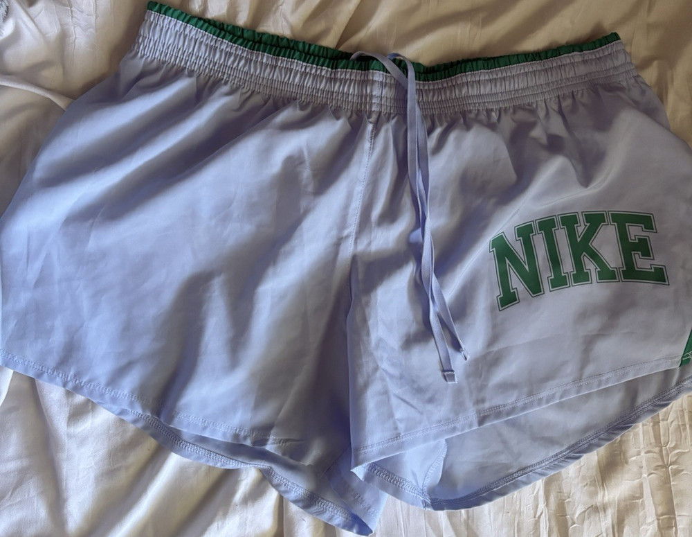 Nike Dri-FIT Women's Athletic Shorts Light Blue Green Polyester Running Training