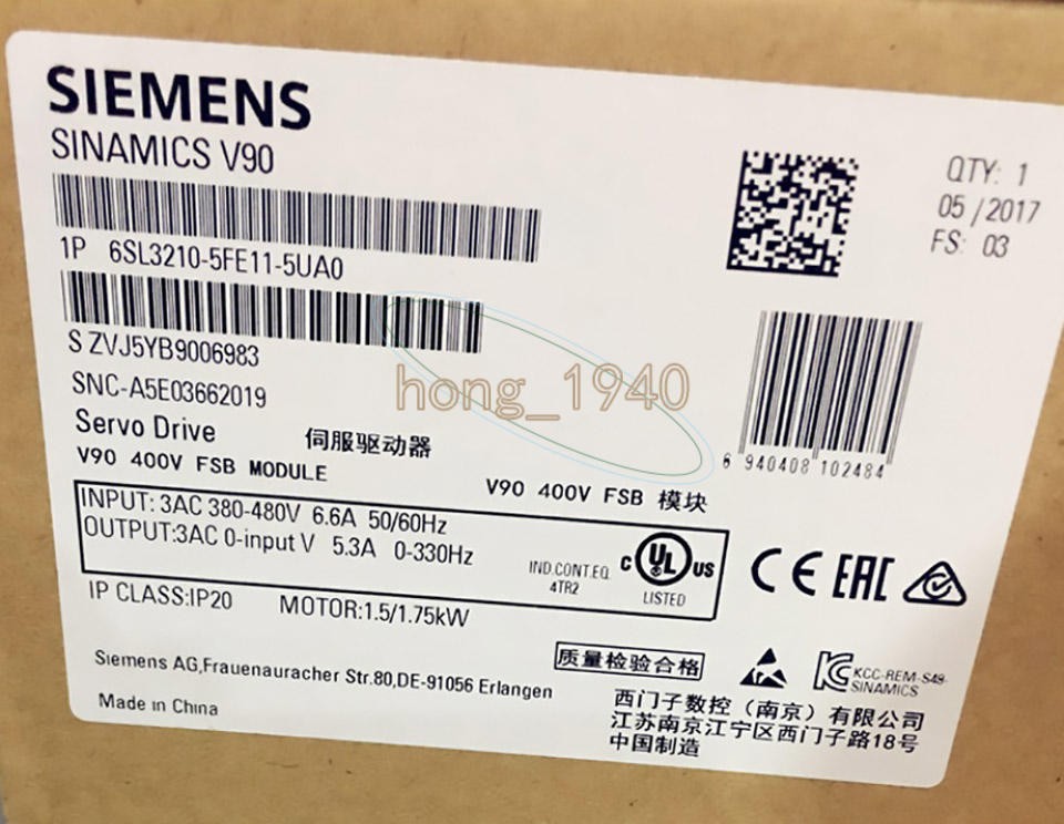 ONE NEW Siemens Servo Driver 6SL3210-5FE11-5UA0 6SL3 210-5FE11-5UA0