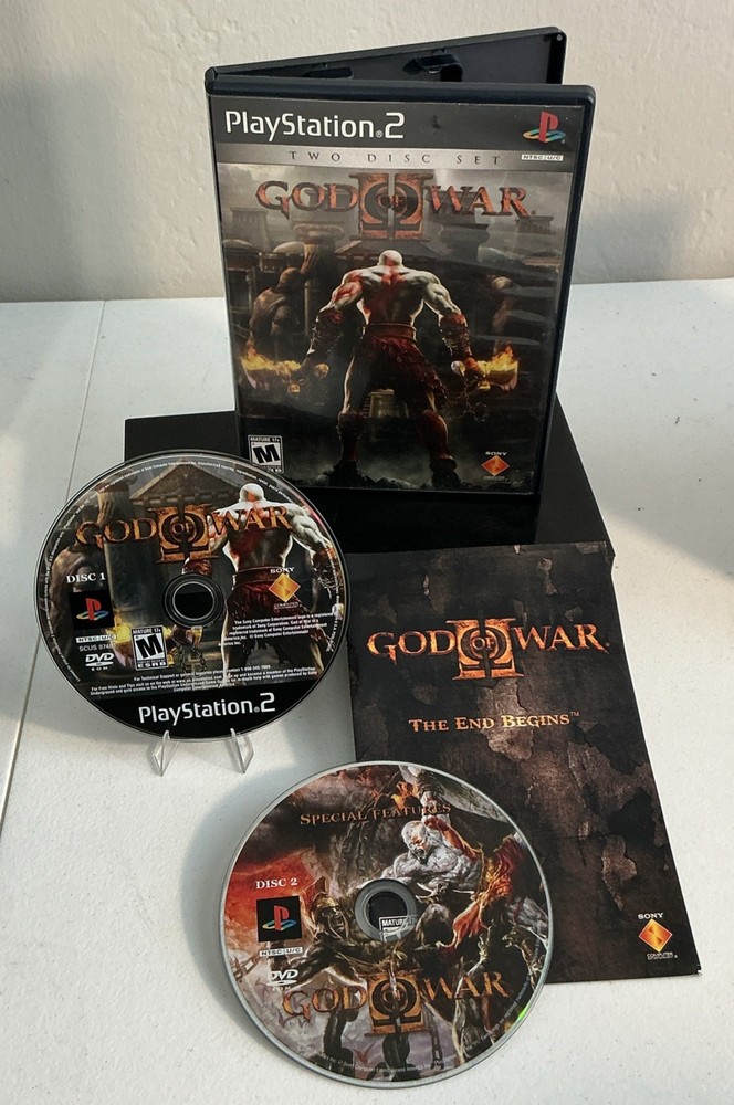 God of War 2  (PS2, PlayStation 2) Two Disc Set Sony CIB Complete - Tested