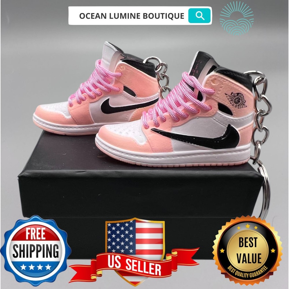 Air Jordan 3D Mini Sneaker Keychain, Basketball Sneaker Collectible, Box Options