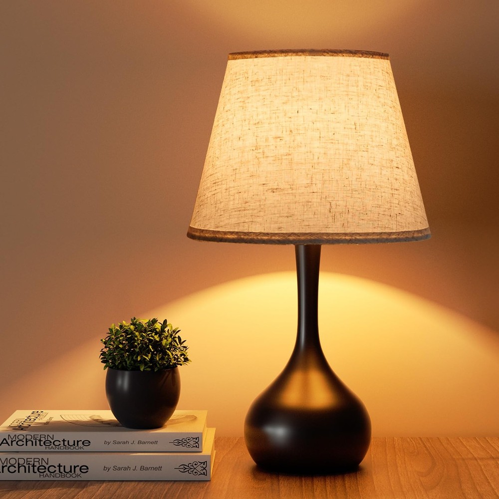 ONEWISH Touch Bedside Lamp for Bedroom, 3-Way Dimmable Farmhouse Table Lamps for
