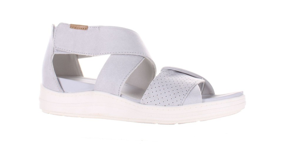 Dr. Scholls Womens Time Off Fun Gray Ankle Strap Heels Size 6.5 7826604
