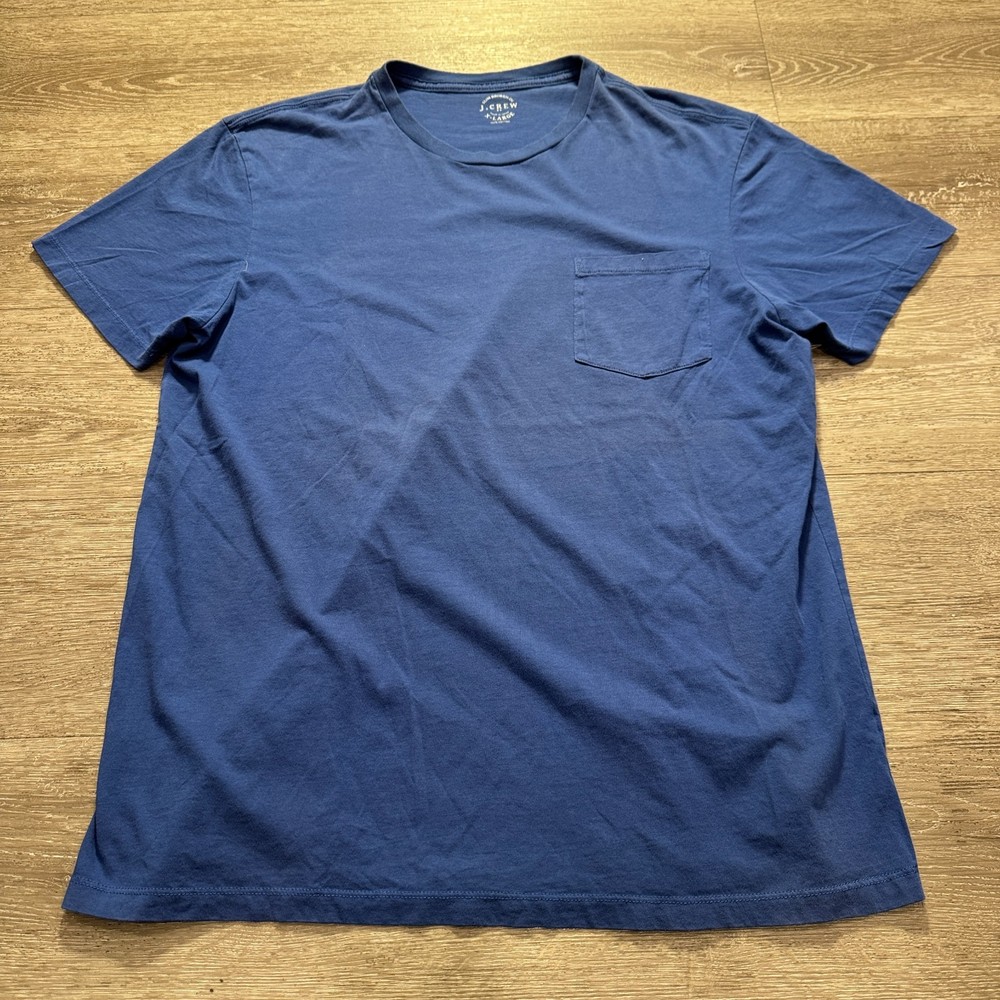 J Crew Shirt Mens XL Blue Pocket Tee Slim Broken In 100% Cotton Casual Lounge