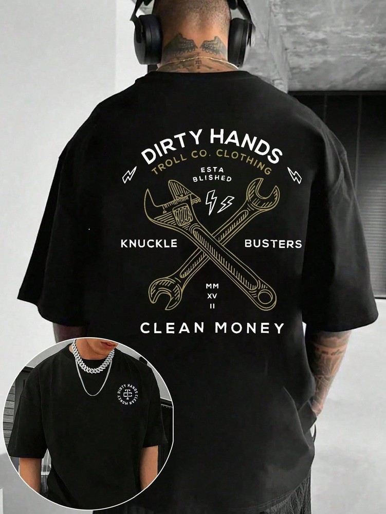 Men's Graphic T-Shirt Dirty Hands Clean ️Money 100% Cotton Unisex Gift
