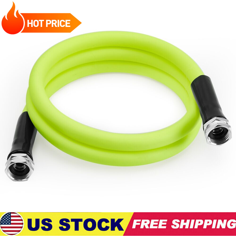 Short Garden Hose 5/8 in x 6 ft with Swivel Grip Handle and Aluminum Fittings