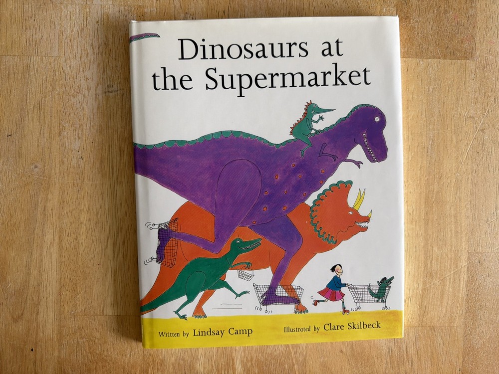 Vintage 90s Children's Picture Book, Dinosaurs at the Supermarket